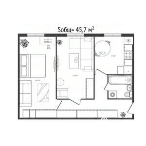 2-к квартира, вторичка, 46м2, 2/5 этаж