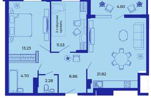 2-к квартира, вторичка, 67м2, 5/15 этаж