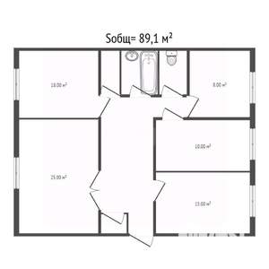 4-к квартира, вторичка, 89м2, 1/3 этаж