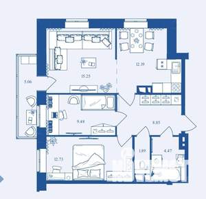 3-к квартира, вторичка, 70м2, 16/16 этаж