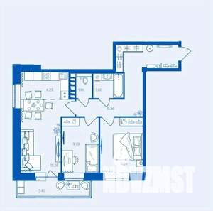 3-к квартира, вторичка, 69м2, 2/16 этаж