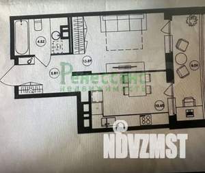 1-к квартира, вторичка, 39м2, 12/16 этаж