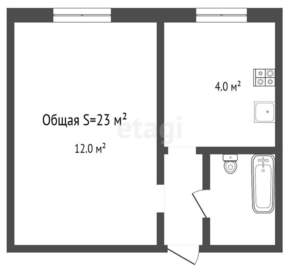 1-к квартира, вторичка, 23м2, 3/3 этаж