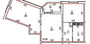 2-к квартира, вторичка, 61м2, 13/16 этаж