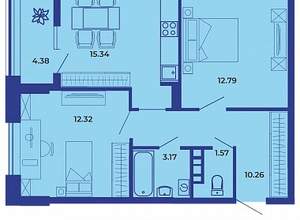 2-к квартира, вторичка, 60м2, 9/19 этаж