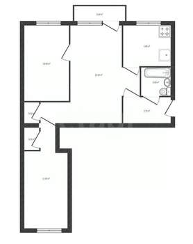 3-к квартира, вторичка, 55м2, 5/5 этаж