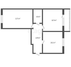 3-к квартира, вторичка, 83м2, 2/3 этаж