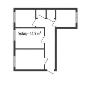 3-к квартира, вторичка, 64м2, 10/10 этаж