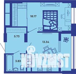 1-к квартира, вторичка, 46м2, 13/19 этаж