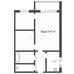 3-к квартира, вторичка, 47м2, 4/9 этаж