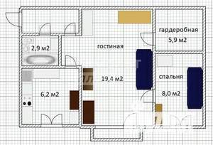 2-к квартира, вторичка, 46м2, 3/5 этаж
