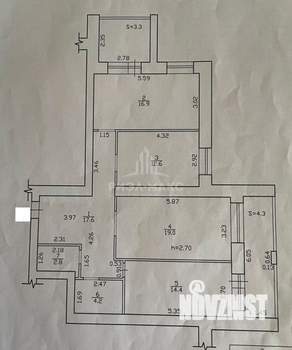 3-к квартира, вторичка, 88м2, 9/10 этаж