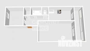 2-к квартира, вторичка, 46м2, 1/5 этаж
