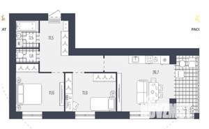 2-к квартира, вторичка, 66м2, 4/9 этаж