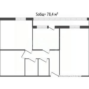 3-к квартира, вторичка, 79м2, 9/10 этаж