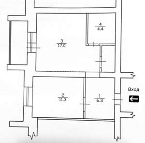 1-к квартира, вторичка, 43м2, 3/4 этаж