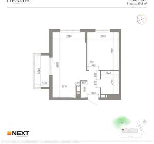 1-к квартира, вторичка, 39м2, 4/14 этаж