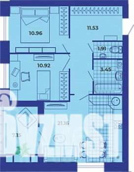 2-к квартира, строящийся дом, 67м2, 6/9 этаж