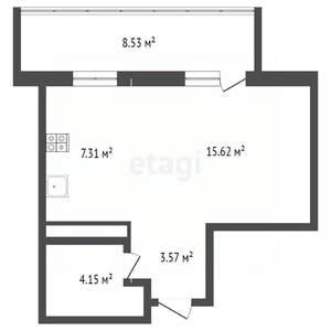 Студия квартира, вторичка, 31м2, 17/17 этаж