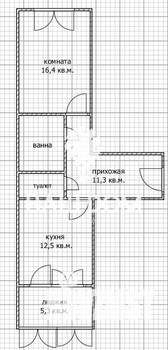 1-к квартира, вторичка, 47м2, 16/16 этаж