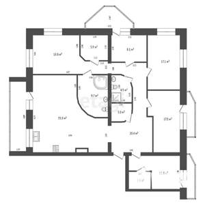 5-к квартира, вторичка, 160м2, 9/12 этаж