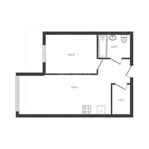 1-к квартира, вторичка, 45м2, 2/4 этаж