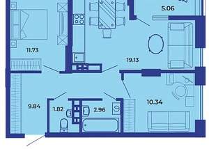 2-к квартира, вторичка, 61м2, 18/19 этаж