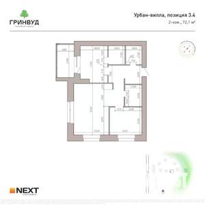 2-к квартира, вторичка, 72м2, 5/5 этаж