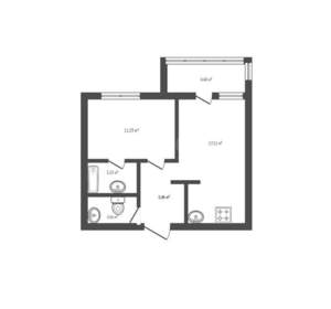 1-к квартира, вторичка, 44м2, 6/17 этаж