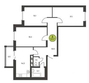 3-к квартира, сданный дом, 93м2, 16/16 этаж