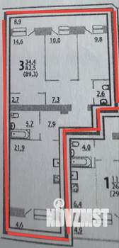 3-к квартира, вторичка, 82м2, 11/15 этаж