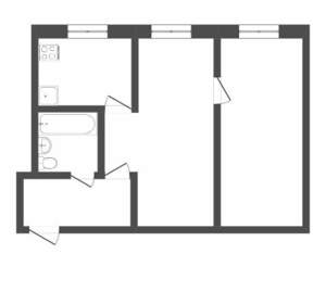 2-к квартира, вторичка, 43м2, 5/5 этаж