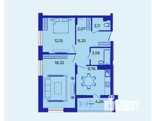 2-к квартира, сданный дом, 60м2, 14/16 этаж