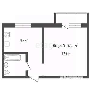 1-к квартира, вторичка, 33м2, 9/10 этаж