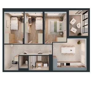 3-к квартира, вторичка, 65м2, 15/16 этаж