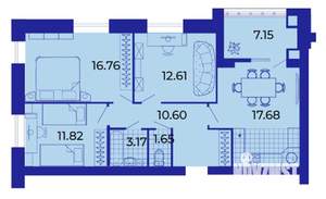 3-к квартира, вторичка, 82м2, 1/9 этаж