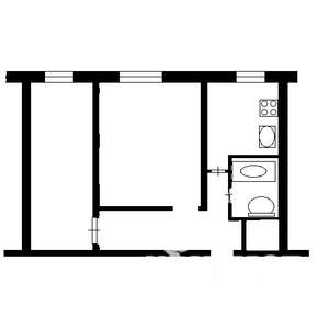 2-к квартира, вторичка, 41м2, 1/5 этаж