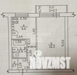 1-к квартира, вторичка, 30м2, 2/5 этаж