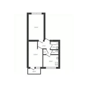 2-к квартира, вторичка, 54м2, 4/4 этаж