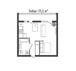 Студия квартира, вторичка, 33м2, 4/17 этаж