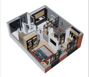 1-к квартира, строящийся дом, 46м2, 6/16 этаж