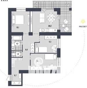 3-к квартира, вторичка, 82м2, 7/9 этаж