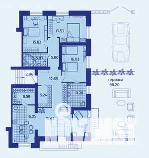 3-к квартира, вторичка, 163м2, 1/9 этаж