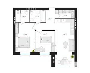 2-к квартира, вторичка, 63м2, 1/4 этаж