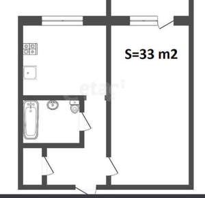 1-к квартира, вторичка, 33м2, 5/5 этаж