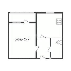 1-к квартира, сданный дом, 35м2, 12/16 этаж