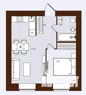 1-к квартира, вторичка, 37м2, 4/9 этаж