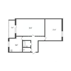 2-к квартира, вторичка, 55м2, 3/5 этаж