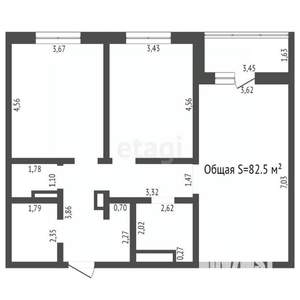 2-к квартира, сданный дом, 83м2, 10/16 этаж