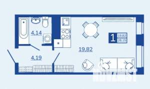 Студия квартира, вторичка, 28м2, 3/17 этаж